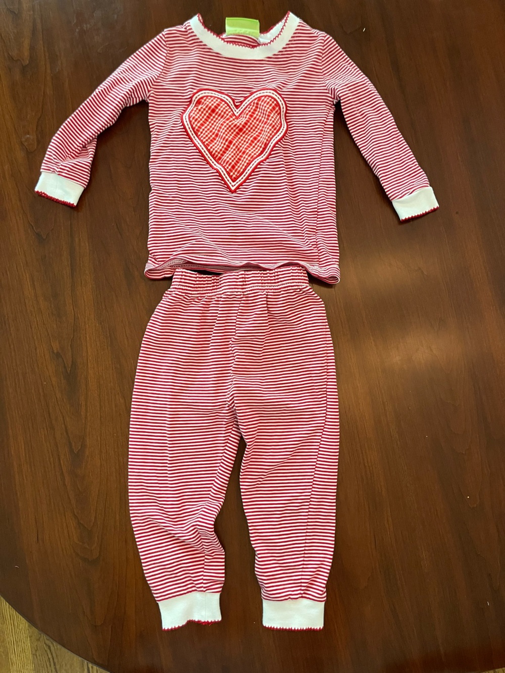 Red and White Striped Two-Piece Pajama Set